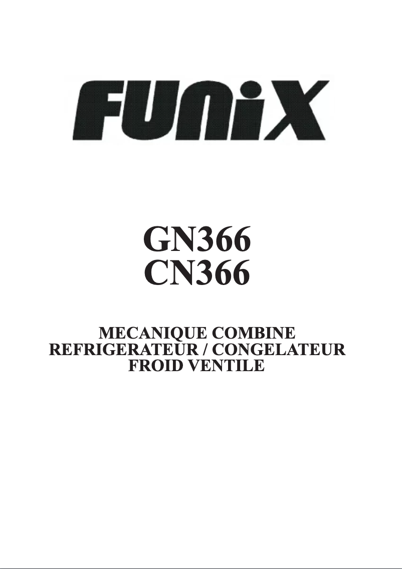 Page 1 de la notice Manuel utilisateur Funix GN366