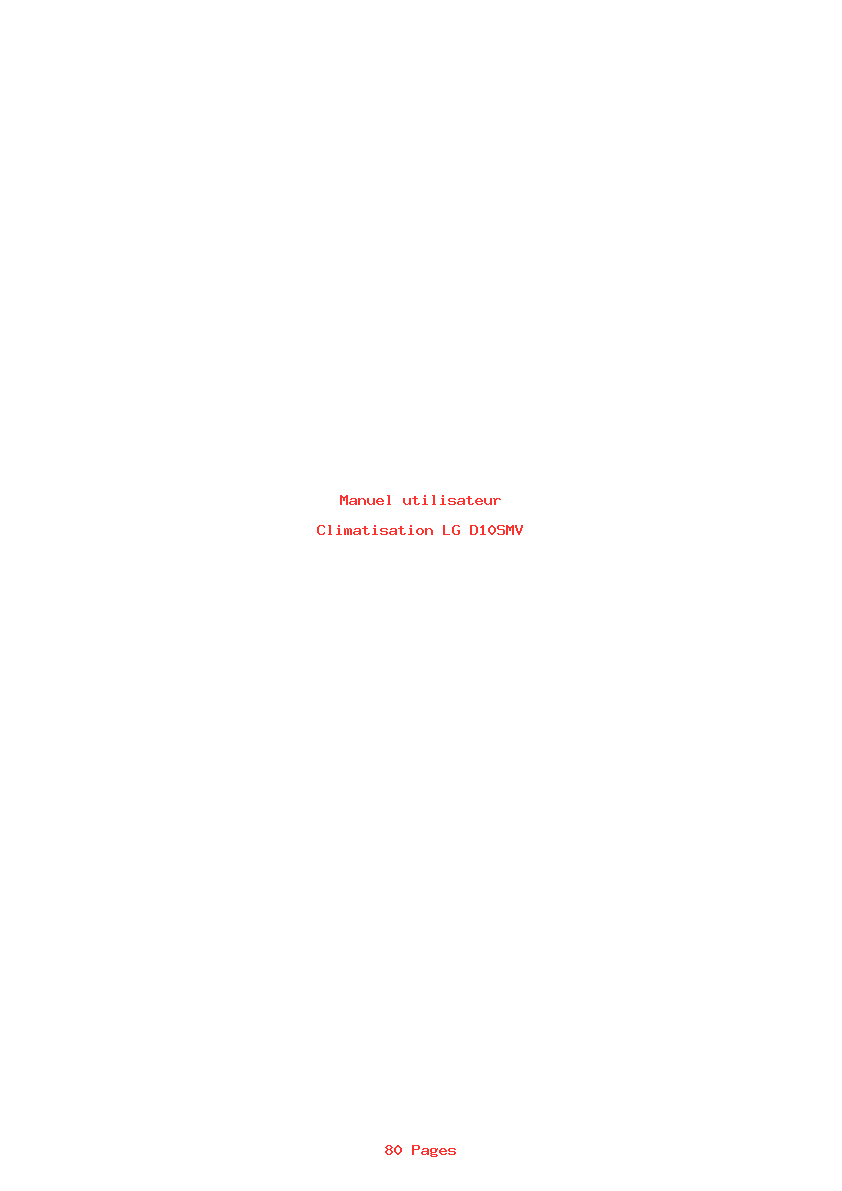 Page 1 de la notice Manuel utilisateur LG D10SMV