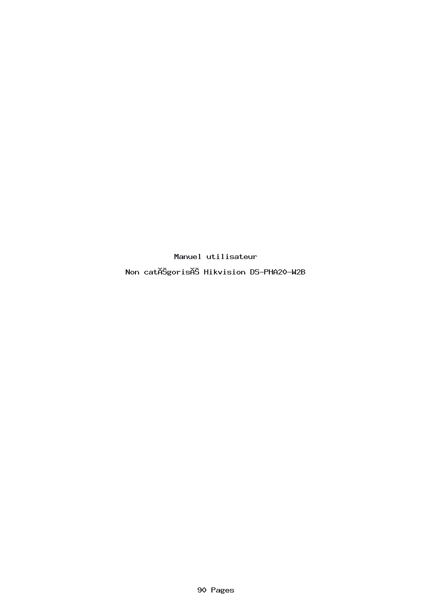 Page 1 de la notice Manuel utilisateur Hikvision DS-PHA20-W2B