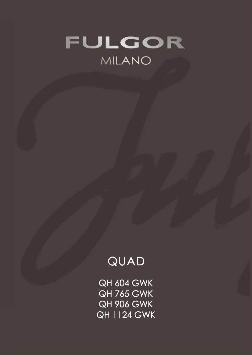 Page 1 de la notice Manuel utilisateur Fulgor Milano QH 604 GWK