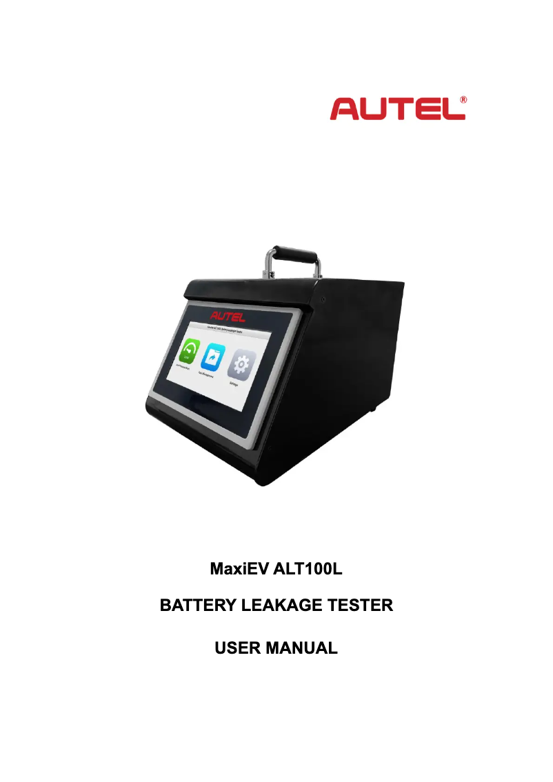 Page 1 de la notice Manuel utilisateur Autel MaxiEV ALT100L