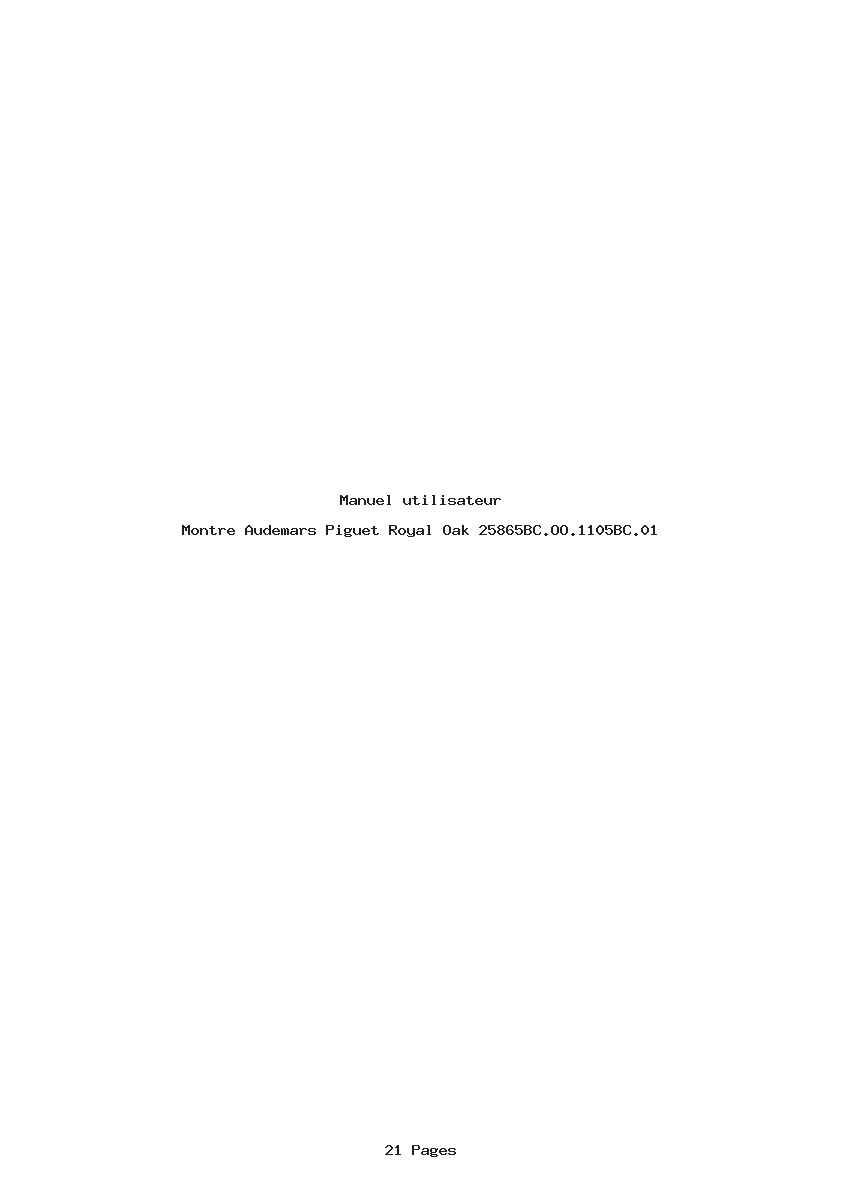 Page 1 de la notice Manuel utilisateur Audemars Piguet Royal Oak 25865BC.OO.1105BC.01