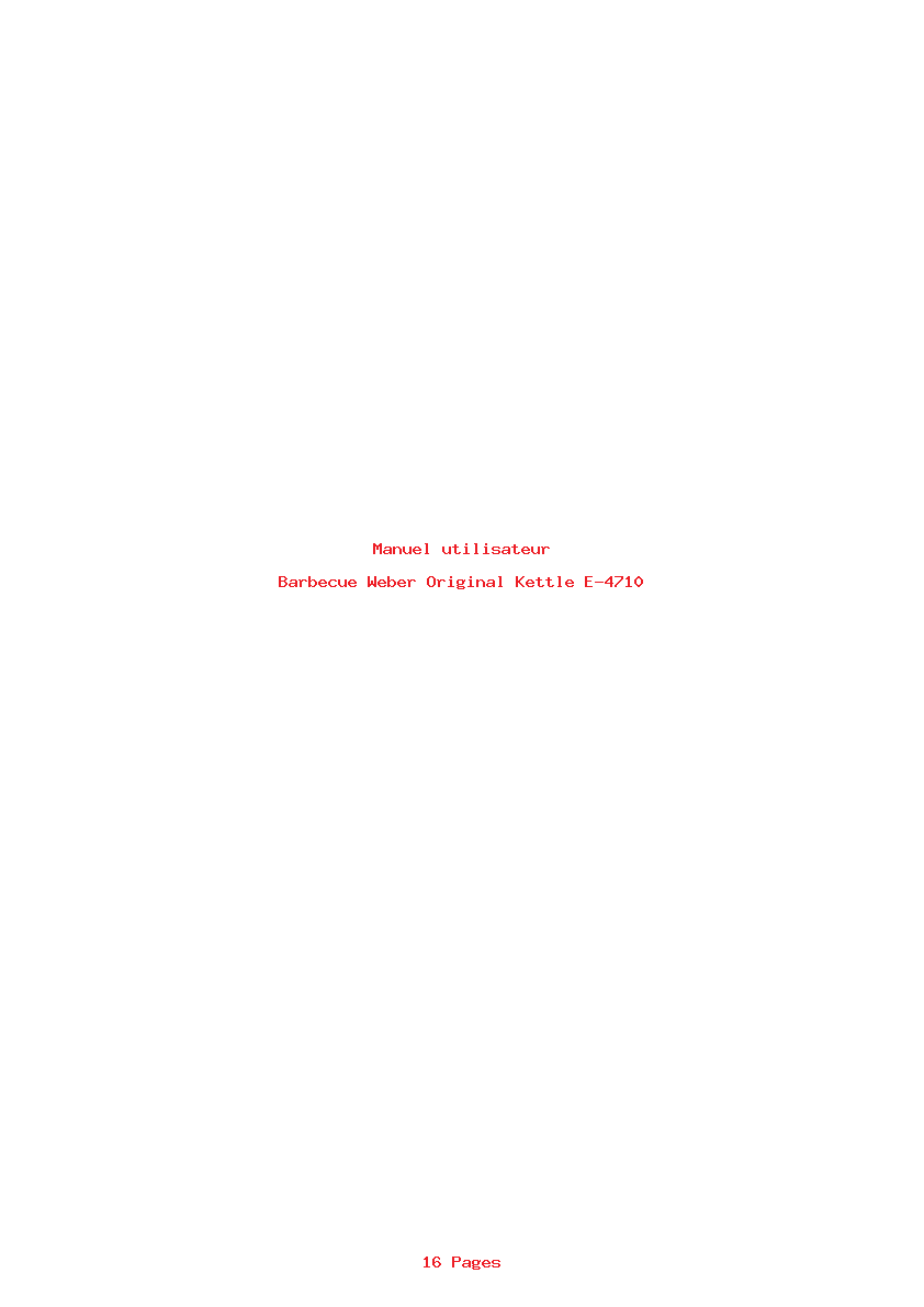 Page 1 de la notice Manuel utilisateur Weber Original Kettle E-4710