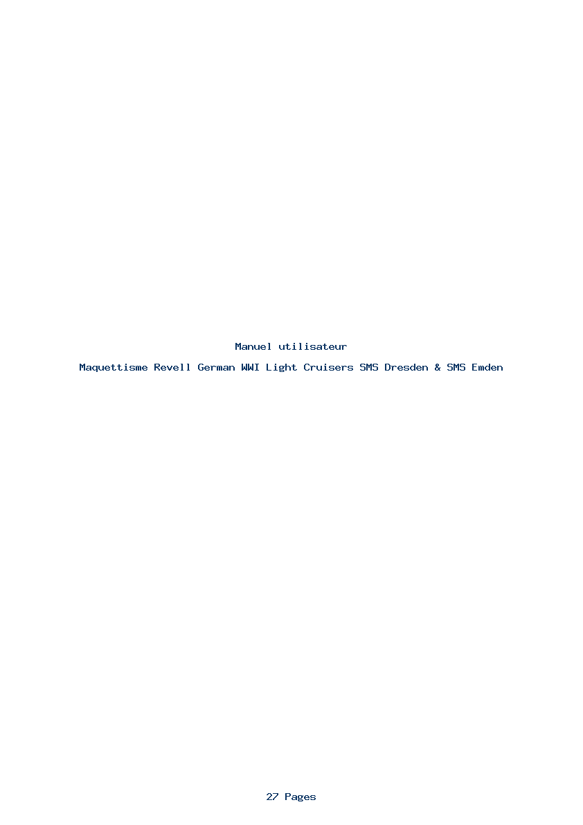 Page 1 de la notice Manuel utilisateur Revell German WWI Light Cruisers SMS Dresden & SMS Emden