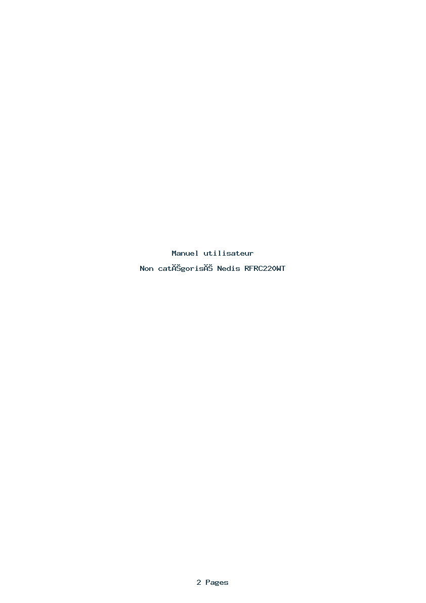 Image de la première page du manuel de l'appareil RFRC220WT