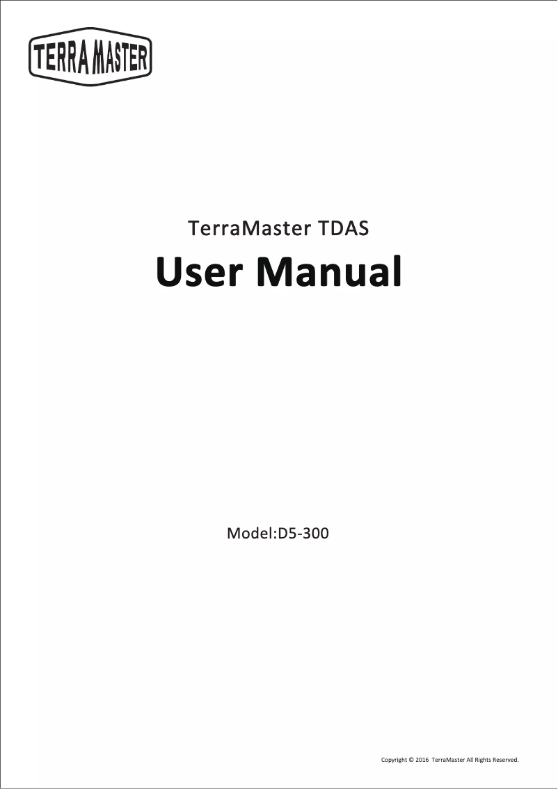 Page 1 de la notice Manuel utilisateur TerraMaster D5-300