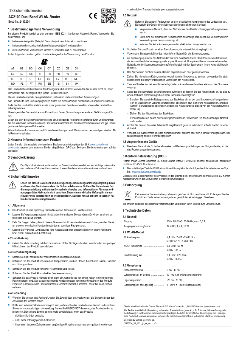 Page 1 de la notice Manuel utilisateur Cudy WR2100
