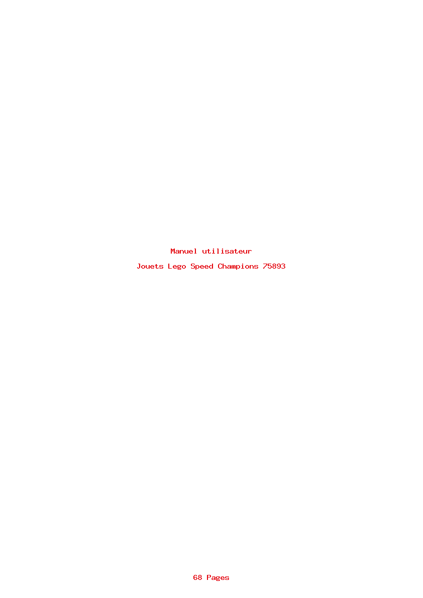 Page 1 de la notice Manuel utilisateur Lego Speed Champions 75893