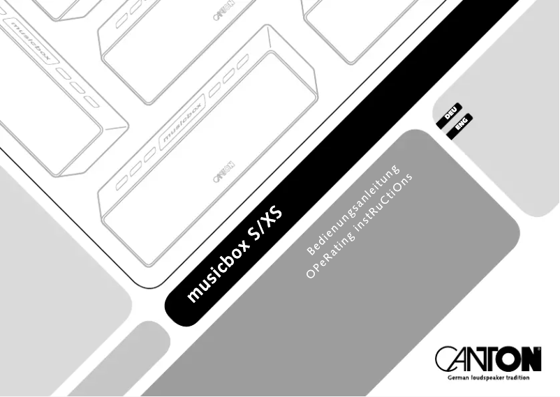 Page 1 of the manual User Manual Canton musicbox XS