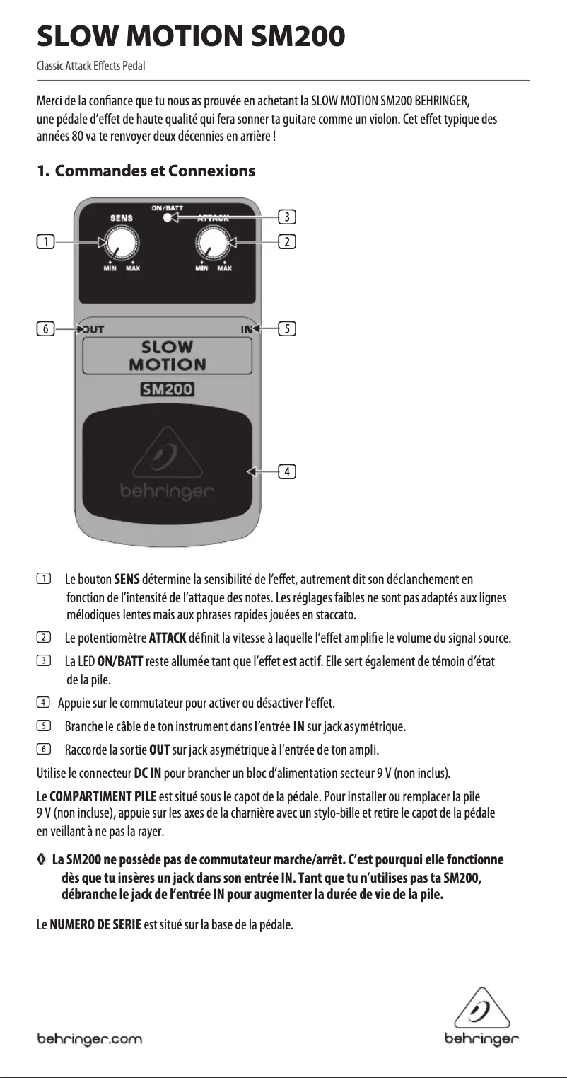 Página 1 del manual Manual de usuario Behringer Slow Motion SM200