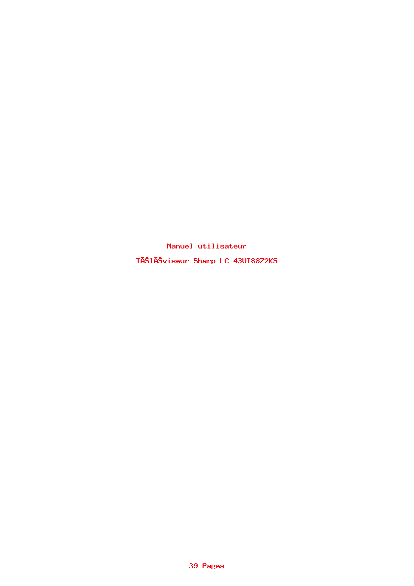 Page 1 de la notice Manuel utilisateur Sharp LC-43UI8872KS