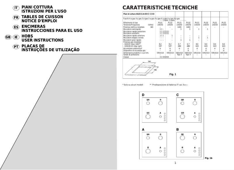 Page 1 of the manual User Manual Candy PCPF2250GHCR