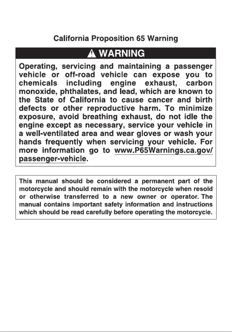 Page 1 de la notice Manuel utilisateur Suzuki VL 800 (2020)