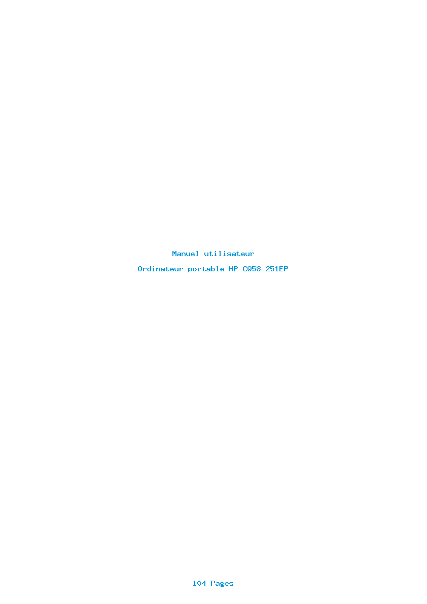 Page 1 de la notice Manuel utilisateur HP CQ58-251EP