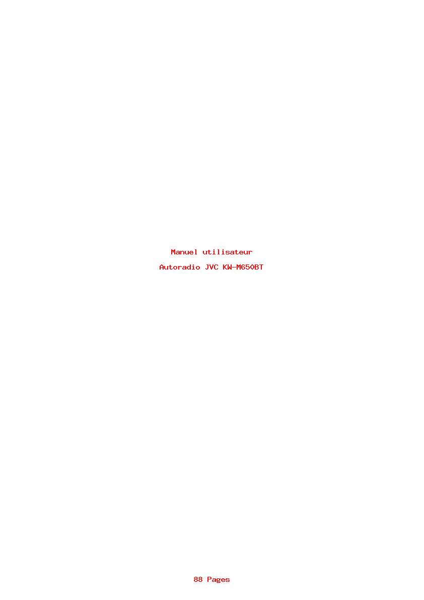 Page 1 de la notice Manuel utilisateur JVC KW-M650BT