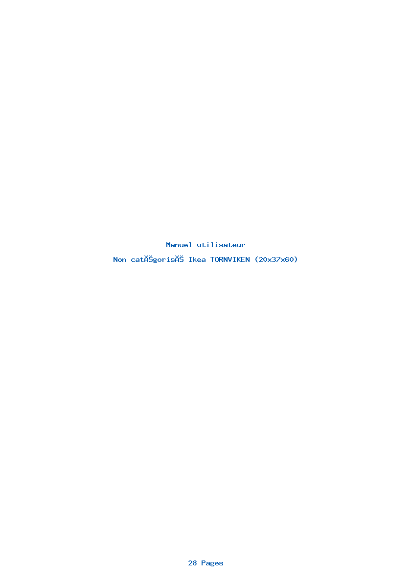 Page 1 de la notice Manuel utilisateur Ikea TORNVIKEN (20x37x60)