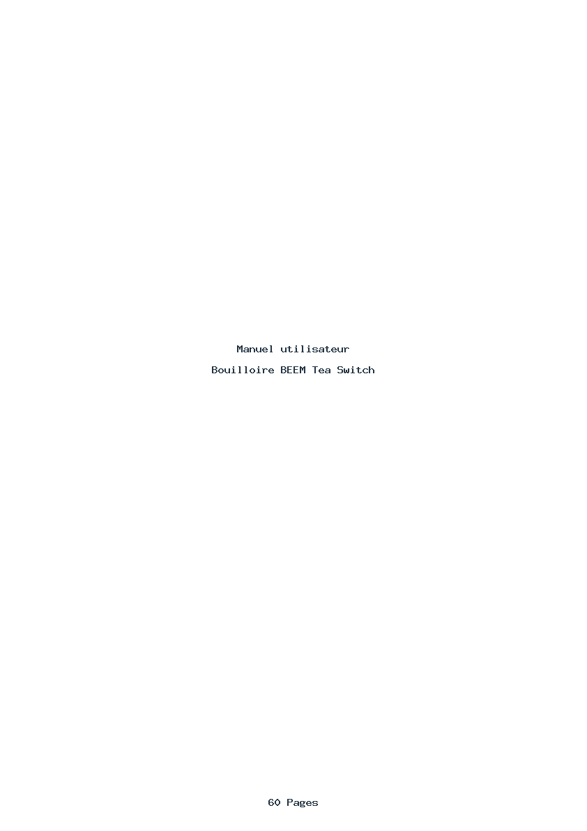Page 1 de la notice Manuel utilisateur BEEM Tea Switch