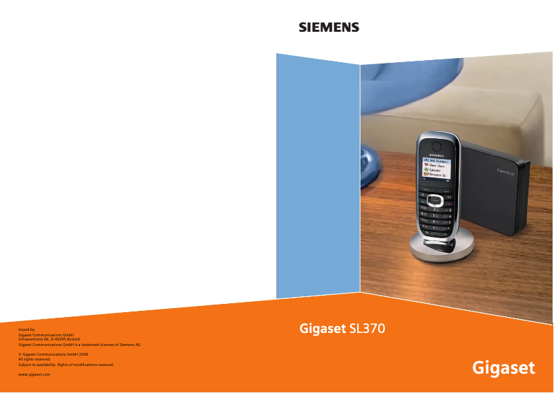 First page image of the manual for SL370