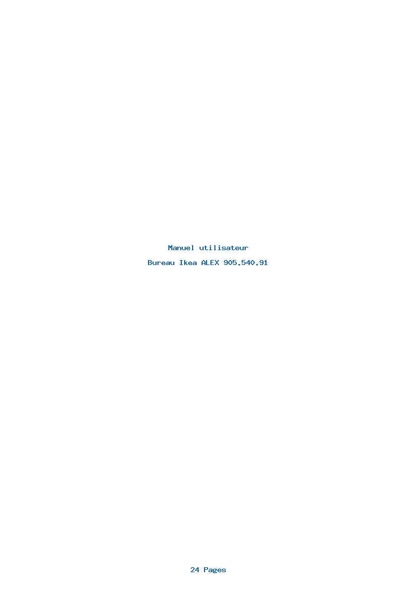 Page 1 de la notice Manuel utilisateur Ikea ALEX 905.540.91