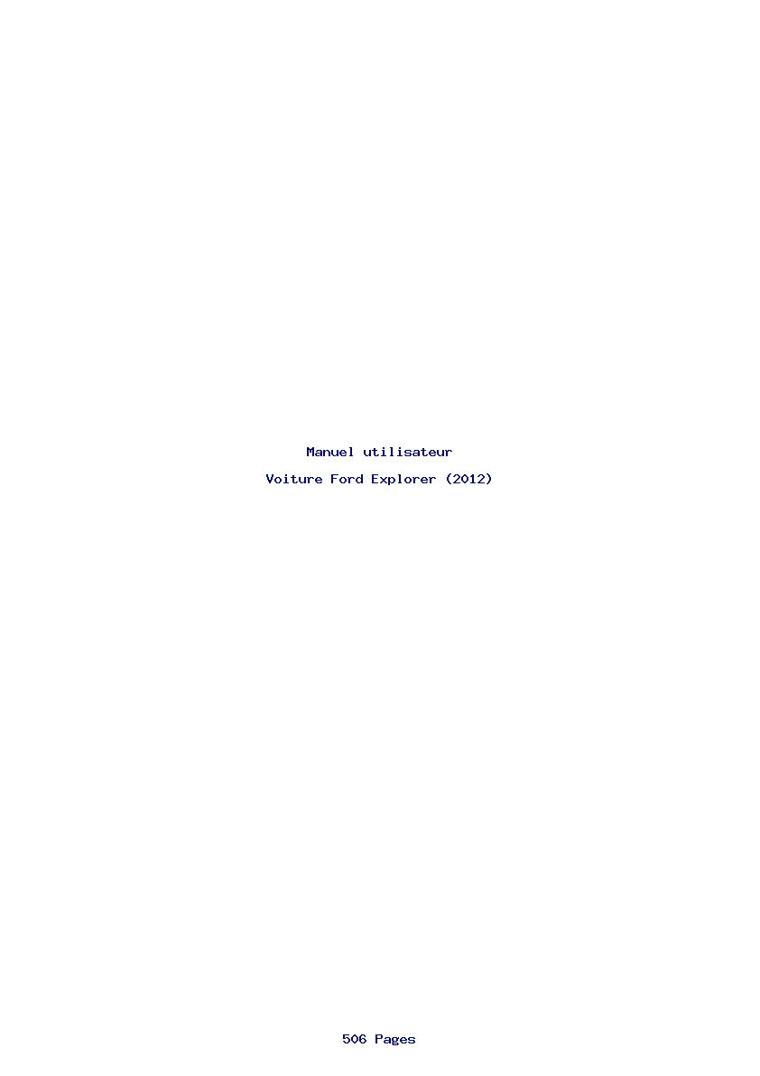 Page 1 de la notice Manuel utilisateur Ford Explorer (2012)
