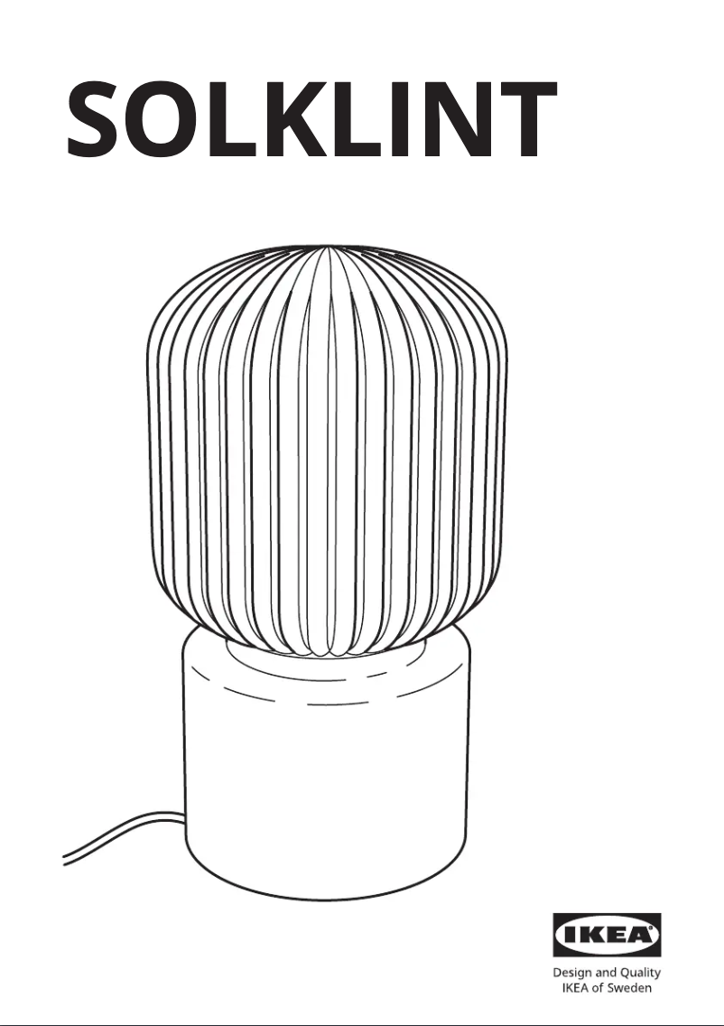 Page 1 de la notice Manuel utilisateur Ikea SOLKLINT 704.642.75