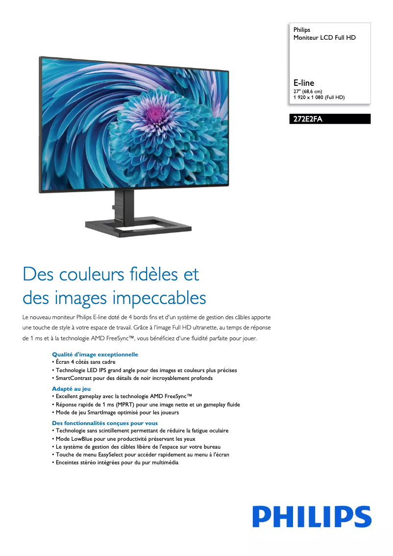 Page n°1 - Fiche technique Philips 272E2FA