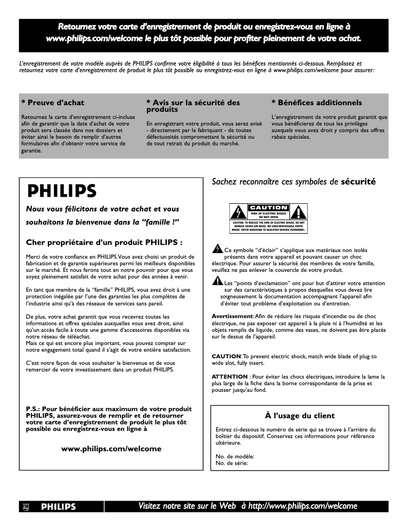 Page 1 of the manual User Manual Philips 47PFL5432D