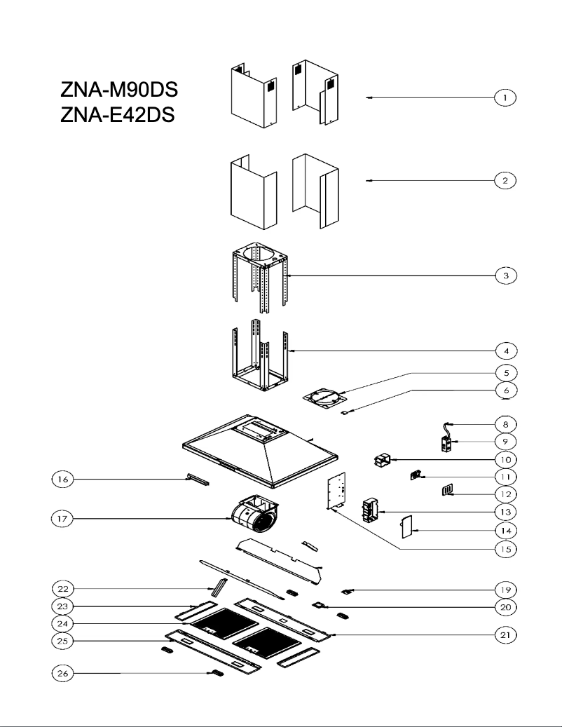 Página 1 del manual Diagrama de cableado Zephyr ZNAM90DS