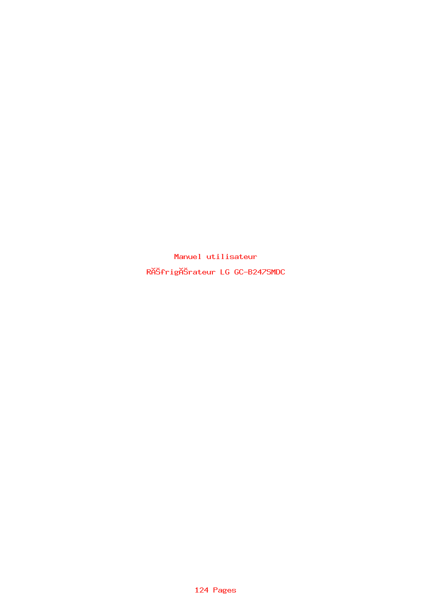 Page 1 de la notice Manuel utilisateur LG GC-B247SMDC