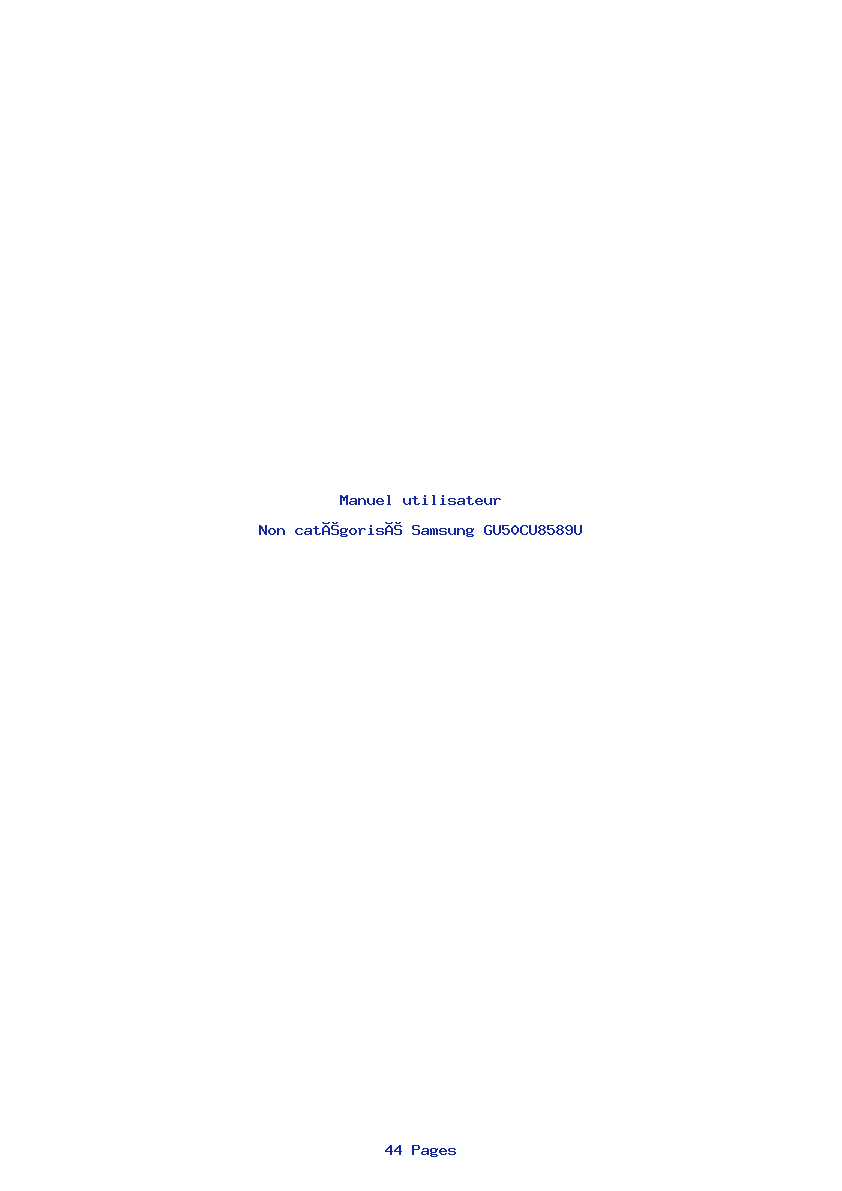 Page 1 de la notice Manuel utilisateur Samsung GU50CU8589U