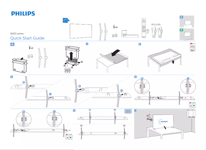 Page 1 of the manual Quick Start Guide Philips 70PUS9005