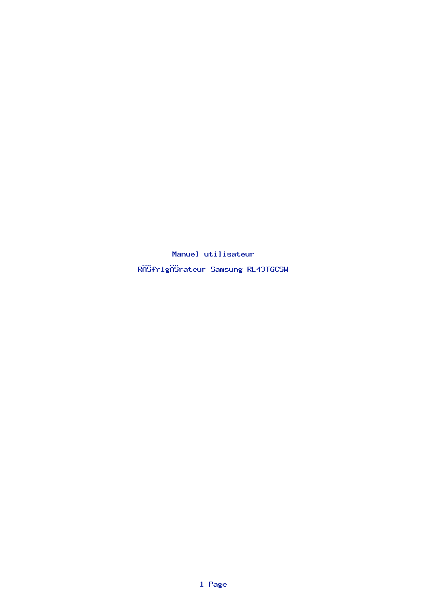 Image de la première page du manuel de l'appareil RL43TGCSW