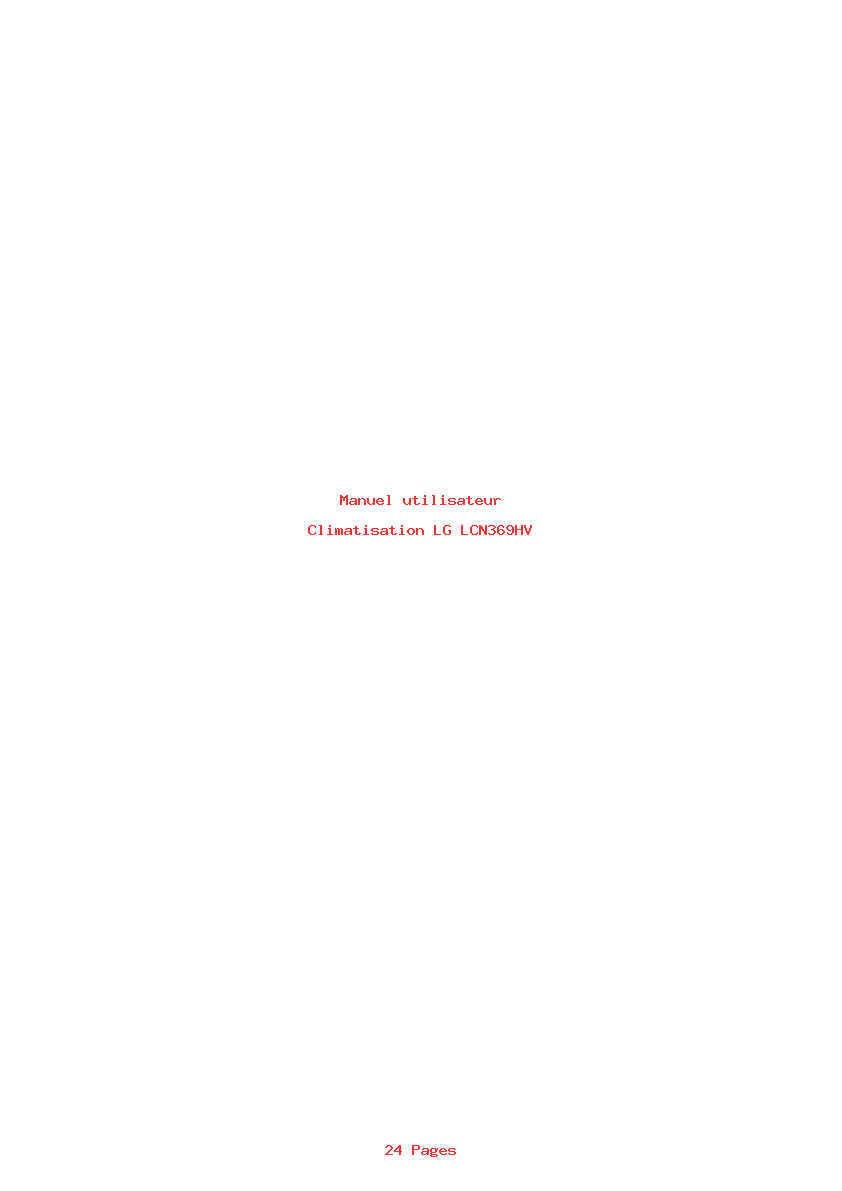 Page 1 de la notice Manuel utilisateur LG LCN369HV