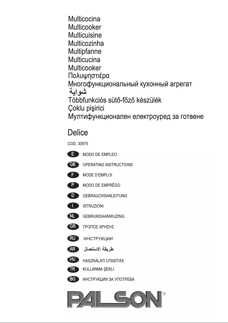 Page 1 de la notice Manuel utilisateur Palson Delice