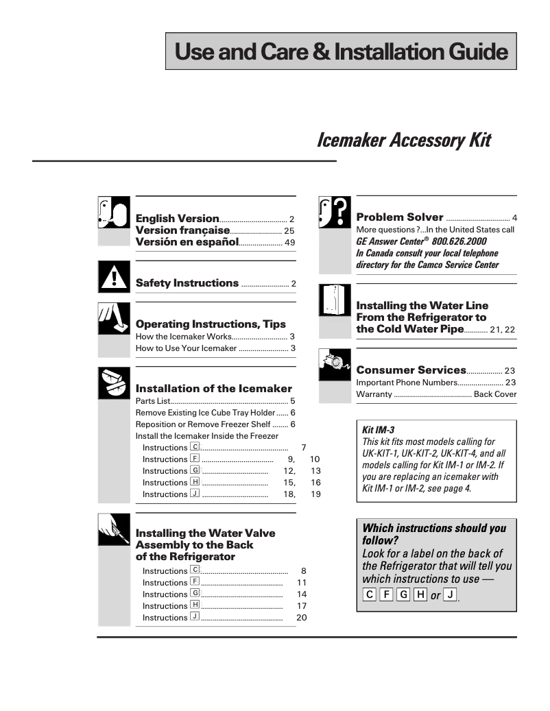 Image de la première page du manuel de l'appareil IM3