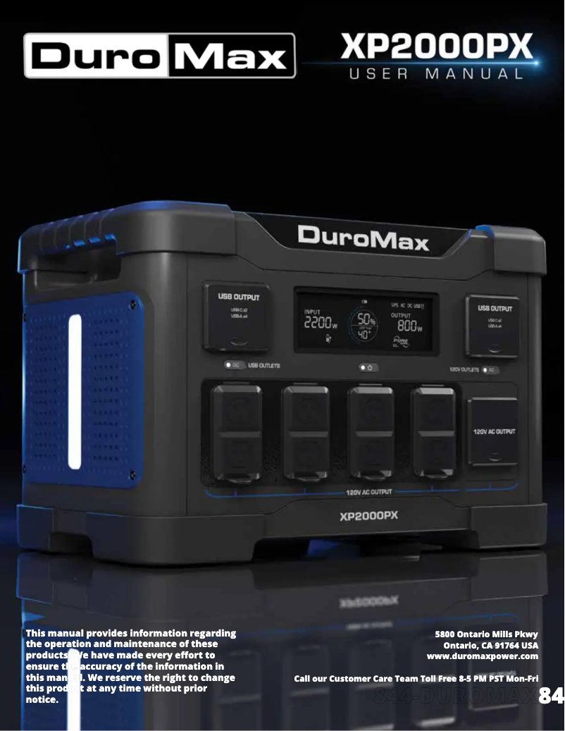 Página 1 del manual Manual de usuario DuroMax XP2000PX