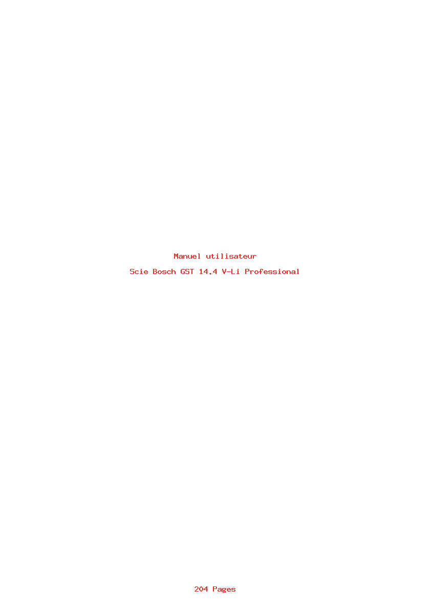 Page 1 de la notice Manuel utilisateur Bosch GST 14.4 V-Li Professional