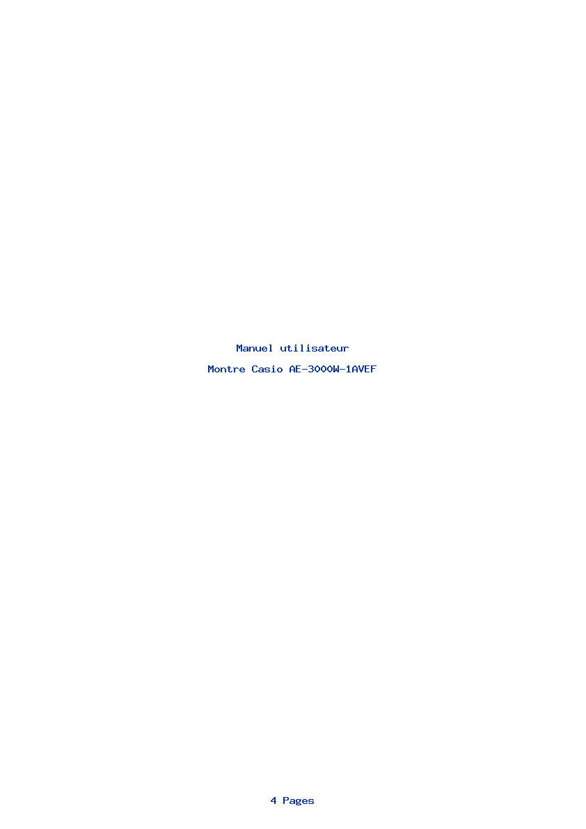 Page 1 de la notice Manuel utilisateur Casio AE-3000W-1AVEF