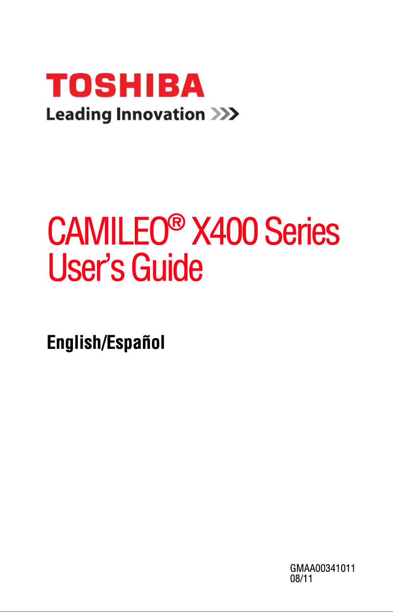 Page 1 de la notice Manuel utilisateur Toshiba Camileo X416