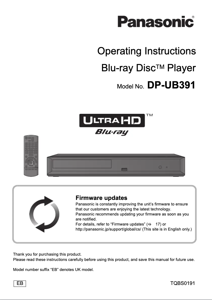 Página 1 del manual Manual de usuario Panasonic DP-UB391
