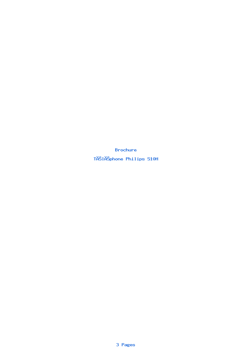 Page 1 de la notice Brochure Philips S10H
