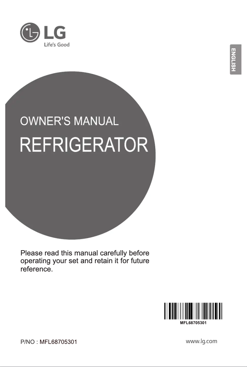 Page 1 de la notice Manuel utilisateur LG GR-B315RLHL