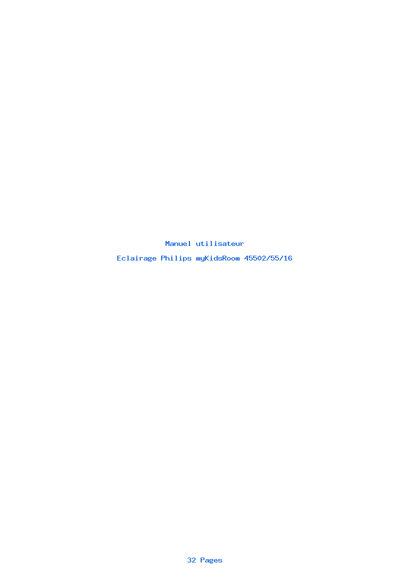 Page 1 de la notice Manuel utilisateur Philips myKidsRoom 45502/55/16