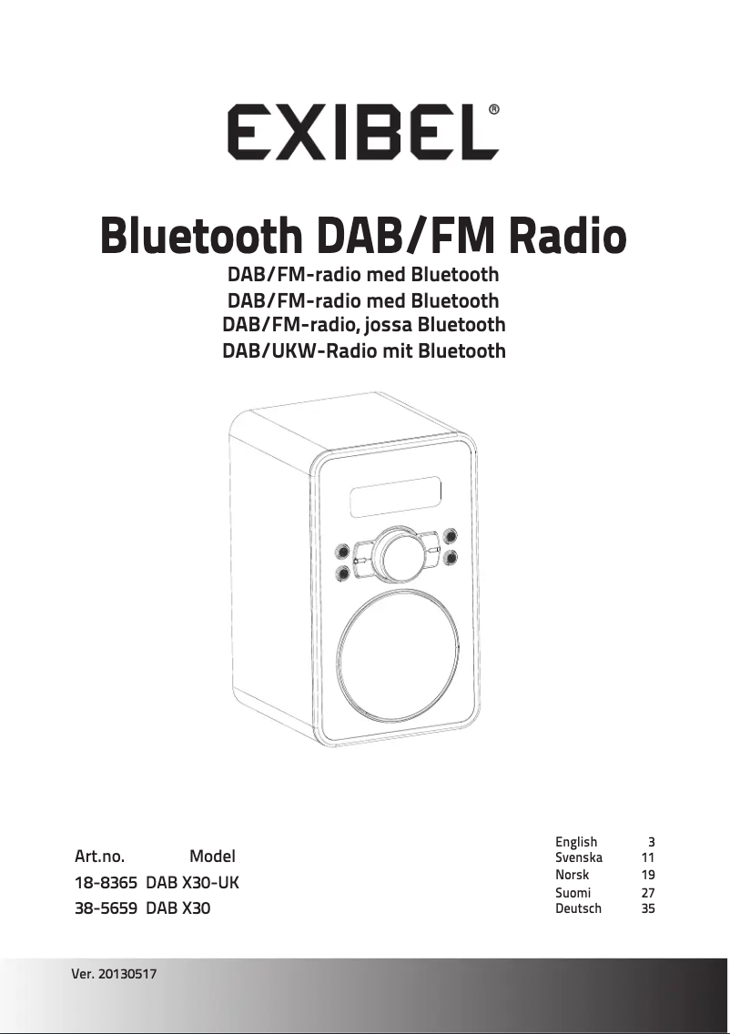 Page 1 de la notice Manuel utilisateur Exibel X30