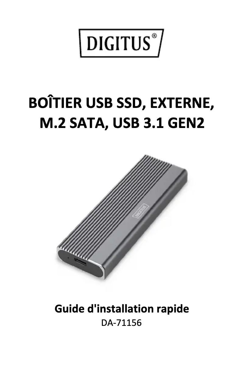 Page 1 de la notice Manuel utilisateur Digitus DA-71156