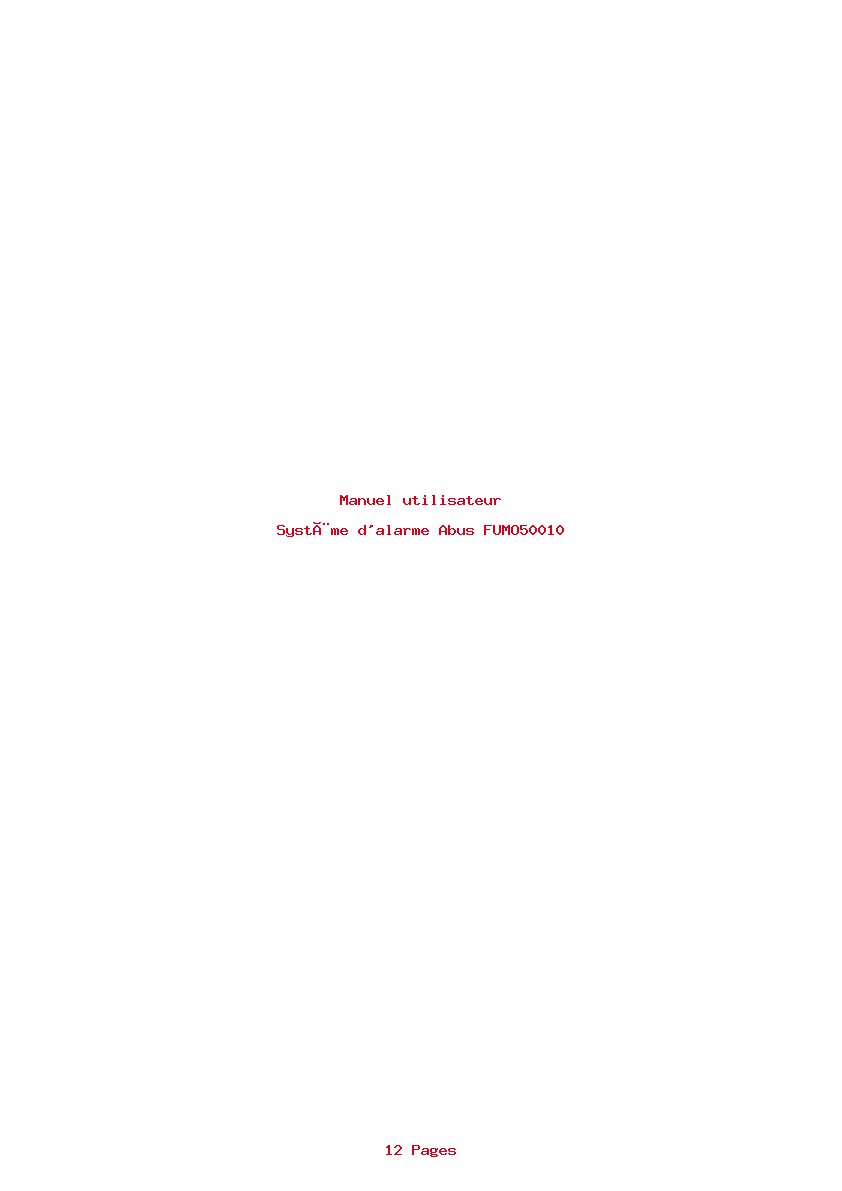 Page 1 de la notice Manuel utilisateur Abus FUMO50010