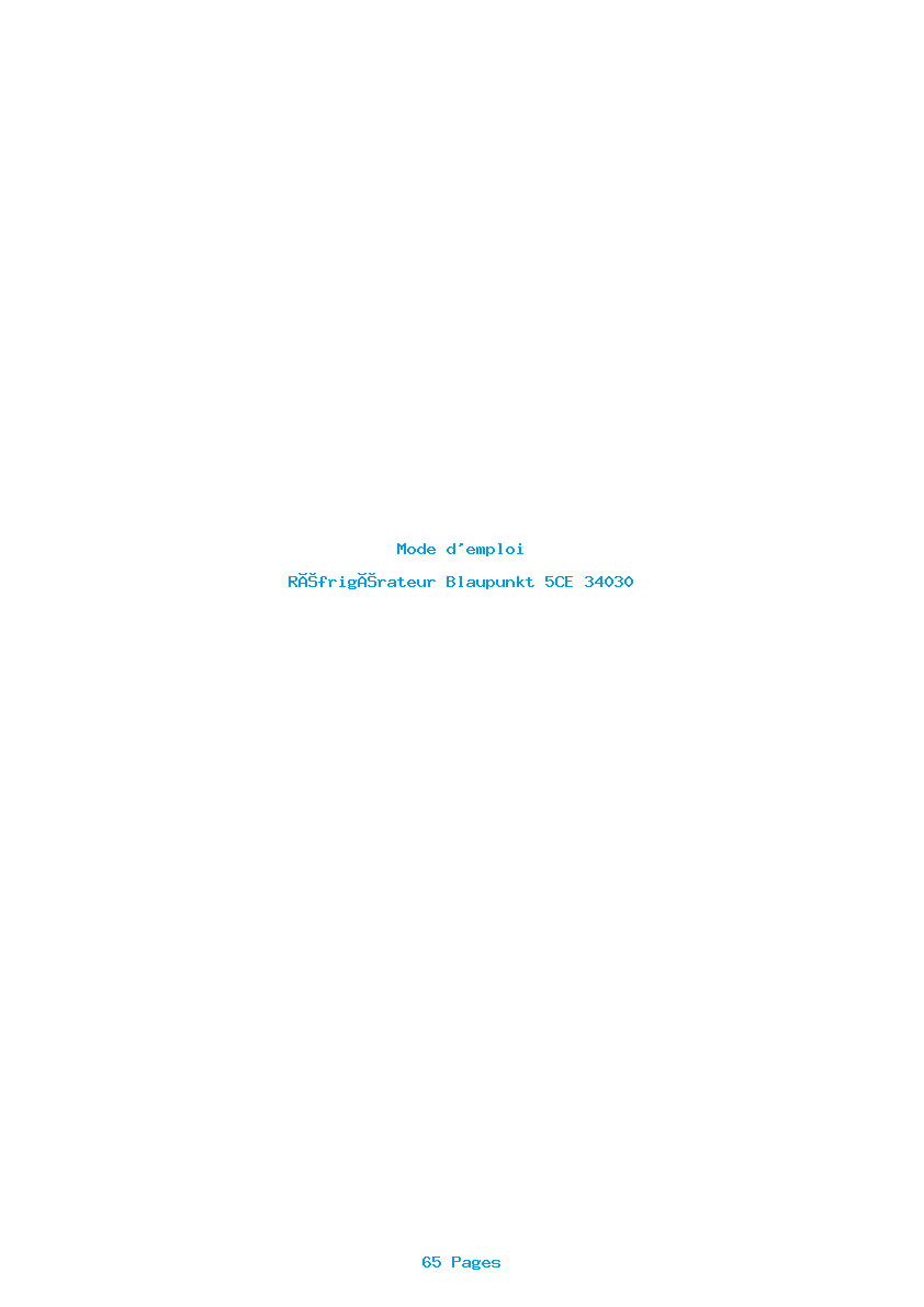 Page 1 de la notice Mode d'emploi Blaupunkt 5CE 34030