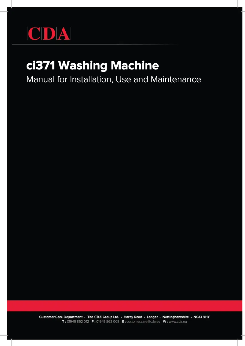 Page 1 of the manual User Manual CDA CI371