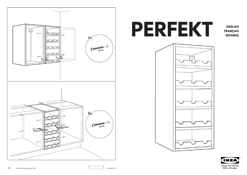 Page 1 de la notice Manuel utilisateur Ikea PERFEKT LILJE