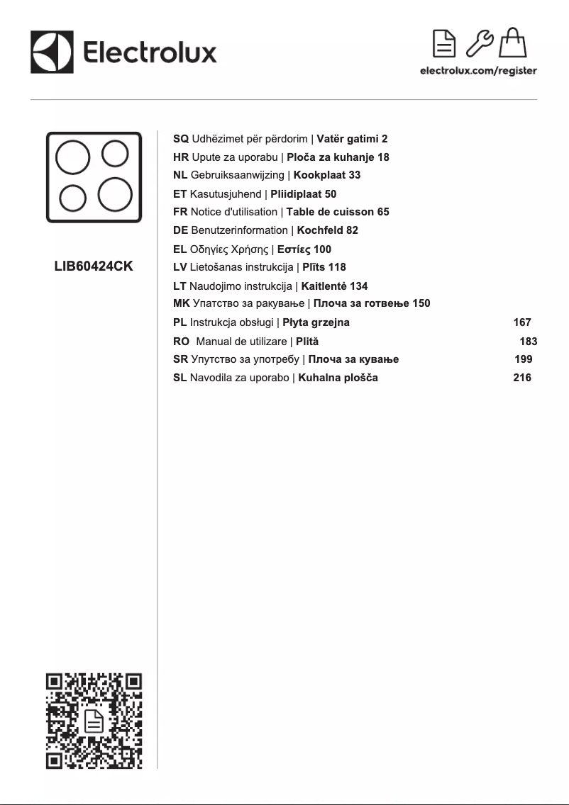 Page 1 de la notice Manuel utilisateur Electrolux LIB60424CK